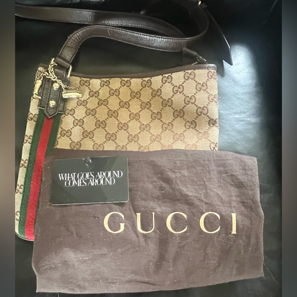 GUCCI BROWN MASSAGER BAG VGUC - Picture 4 of 4